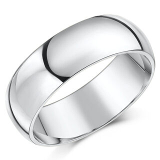 7mm Silver Heavy Court Wedding Ring