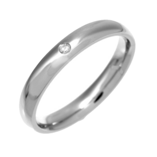 6mm Palladium 500 Heavy Court 0.03ct Round Diamond Wedding Ring