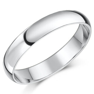 4mm 9ct White Gold Light D Wedding Ring