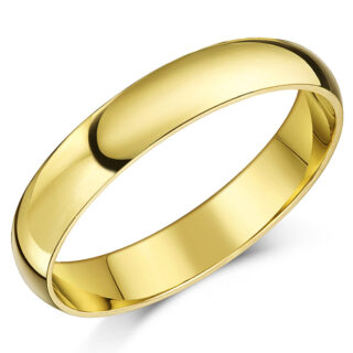 4mm 14ct Yellow Gold Heavy D Wedding Ring