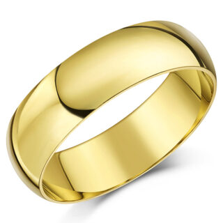 6mm 14ct Yellow Gold Heavy D Wedding Ring