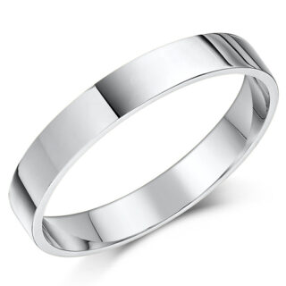 3mm Platinum Light Flat D Wedding Ring