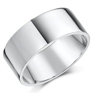 8mm 18ct White Gold Heavy Flat Wedding Ring