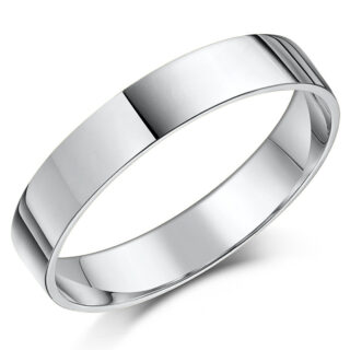 4mm Silver Heavy Flat Court Wedding Ring