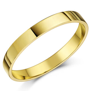 3mm 9ct Yellow Gold Light Flat Court Wedding Ring