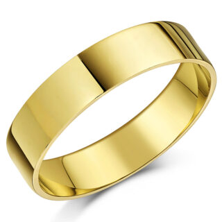 5mm 18ct Yellow Gold Light Flat Court Wedding Ring