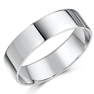 6mm Silver Heavy Flat Court Wedding Ring