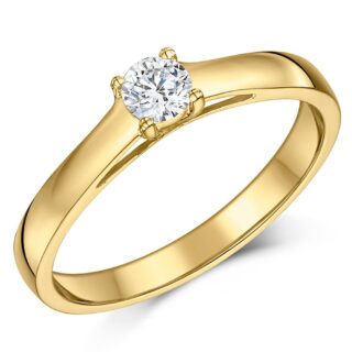 9ct Yellow Gold Quarter Carat Diamond Solitaire Engagement Ring