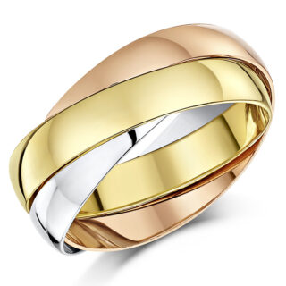 4mm 9ct Three Colour Gold Russian Wedding Ring