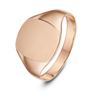 9ct Rose Gold Light Weight Oval Shape Ladies Signet Ring