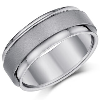 Titanium Brushed Center 8mm Ring