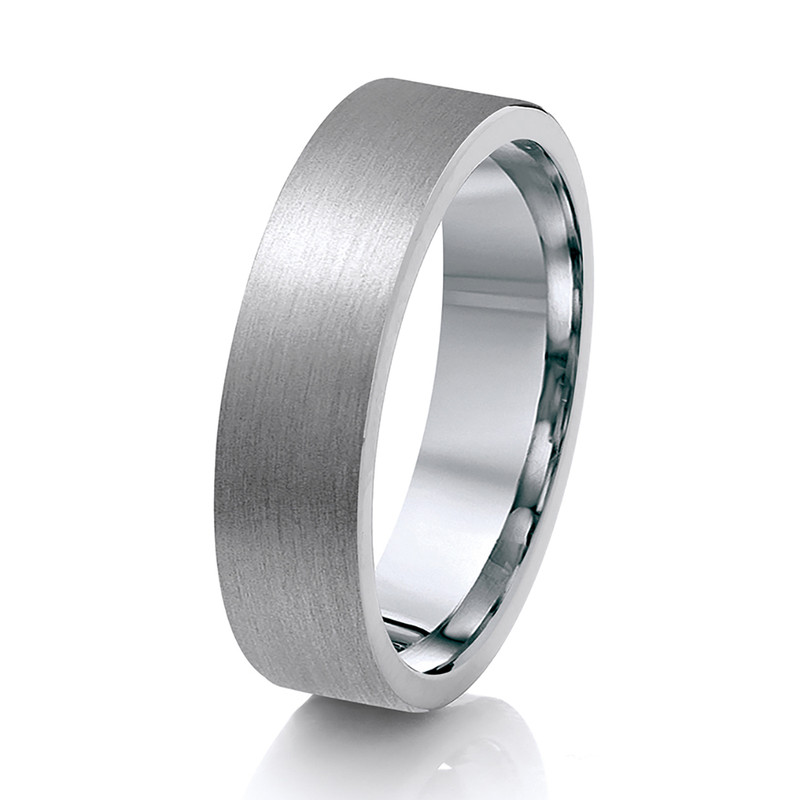 Titanium Flat Court Matt 6mm Ring