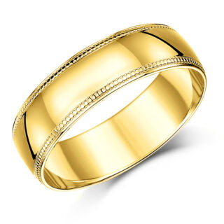 9ct Yellow Gold Millgrain Wedding Ring